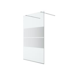 GoodHome Ledava Gloss Chrome Effect Mirrored Strip Walk-In Shower Panel & 2 Fixation Bars (H)195Cm (W)120Cm - thumbnail 2