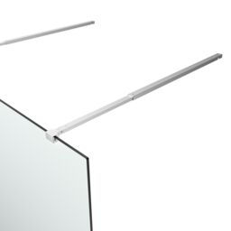 GoodHome Ledava Gloss Chrome Effect Mirrored Strip Walk-In Shower Panel & 2 Fixation Bars (H)195Cm (W)120Cm - thumbnail 5
