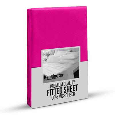 Bedlooms Double Fitted Sheet 25Cm Extra Deep - Soft Microfiber Deep Pocket Elasticated Bed Fitted Sheets Pink, 137X190 Cm - image 1