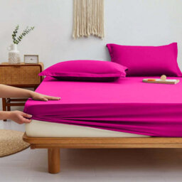 Bedlooms Double Fitted Sheet 25Cm Extra Deep - Soft Microfiber Deep Pocket Elasticated Bed Fitted Sheets Pink, 137X190 Cm - thumbnail 7