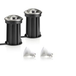 Auraglow Ip67 Anti-Dazzle Stainless Steel Gu10 Deck Light - Warm White - 2 Pack - thumbnail 2