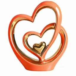 Heart Hands Sculpture - Resin Love Gesture Statue For Home Office Decor (Red)