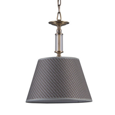 Luminosa Lighting Luminosa Classic Hanging Pendant Antique Bronze 1 Light  With Grey Shade, E14 - image 1