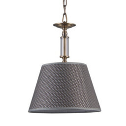 Luminosa Lighting Luminosa Classic Hanging Pendant Antique Bronze 1 Light  With Grey Shade, E14 - thumbnail 1