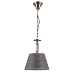 Luminosa Lighting Luminosa Classic Hanging Pendant Antique Bronze 1 Light  With Grey Shade, E14 - thumbnail 2