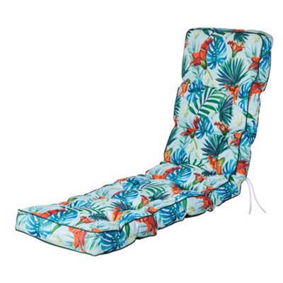 Alfresia Replacement  Blue Tropical Classic Sun Lounger Garden Cushion - image 1