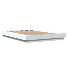 Berkfield Bed Frame With Led Lights Without Mattress White 140X190Cm - thumbnail 7
