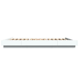 Berkfield Bed Frame With Led Lights Without Mattress White 140X190Cm - thumbnail 6