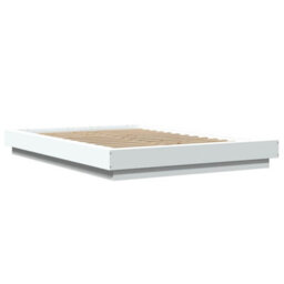 Berkfield Bed Frame With Led Lights Without Mattress White 140X190Cm - thumbnail 3