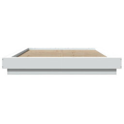 Berkfield Bed Frame With Led Lights Without Mattress White 140X190Cm - thumbnail 5
