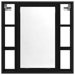 Walplus Bathroom Mirror Cabinet Black Oak 60X16X60 Cm Engineered Wood - thumbnail 4