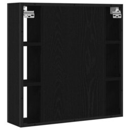 Walplus Bathroom Mirror Cabinet Black Oak 60X16X60 Cm Engineered Wood - thumbnail 6