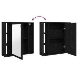 Walplus Bathroom Mirror Cabinet Black Oak 60X16X60 Cm Engineered Wood - thumbnail 7