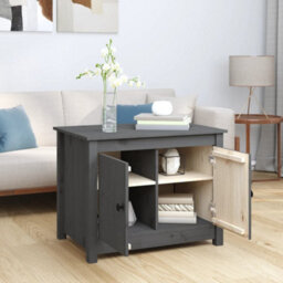 Walplus Coffee Table Grey 71X49X55 Cm Solid Wood Pine - thumbnail 3