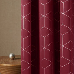Deconovo Home Decoration Blackout Curtains, Diamond Printed Eyelet Thermal Imsulated Curtains, W52 X L63 Inch, Red, One Pair - thumbnail 2
