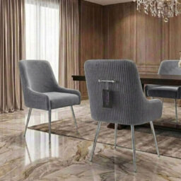 Home Luxe Interiors Set Of 2 Marco Dining Chair Brushed Velvet Grey - thumbnail 2