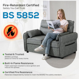 Homcom Loveseat Sofa, Faux Leather Sofa With Thicken Cushion, Grey - thumbnail 8
