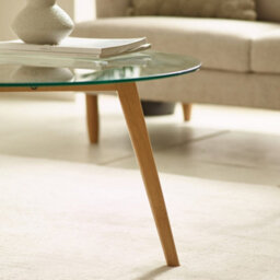 Oakham Glenfinnan 80Cm Round Glass Coffee Table In Clear Glass And Natural Oak - thumbnail 4