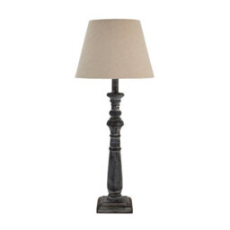 Wyld Haus Mossfern Grey-Washed Wooden Column Table Lamp - thumbnail 2