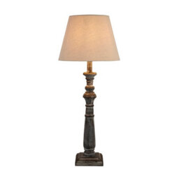 Wyld Haus Mossfern Grey-Washed Wooden Column Table Lamp - thumbnail 3