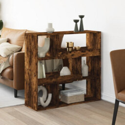 Berkfield Room Divider Smoked Oak 100X33X94.5 Cm Engineered Wood - thumbnail 1