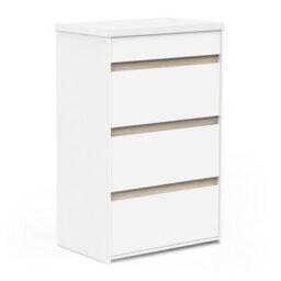 FurniComp LTD Furnicomp Avery 4 Drawer Matt White And Oak Tall Chest Of Drawers - thumbnail 6