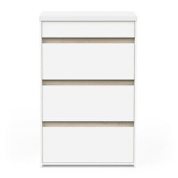 FurniComp LTD Furnicomp Avery 4 Drawer Matt White And Oak Tall Chest Of Drawers - thumbnail 2