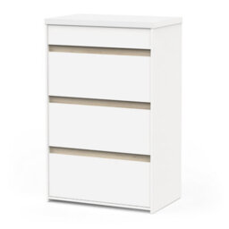 FurniComp LTD Furnicomp Avery 4 Drawer Matt White And Oak Tall Chest Of Drawers - thumbnail 3