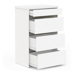 FurniComp LTD Furnicomp Avery 4 Drawer Matt White And Oak Tall Chest Of Drawers - thumbnail 5