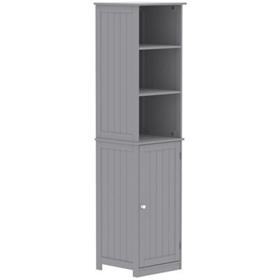 Lassic Hayle Tall Matt Grey Single Wall-Mounted Bathroom Cabinet (H)170Cm (W)40Cm - image 1