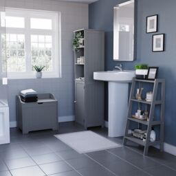 Lassic Hayle Tall Matt Grey Single Wall-Mounted Bathroom Cabinet (H)170Cm (W)40Cm - thumbnail 5