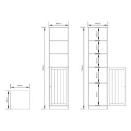 Lassic Hayle Tall Matt Grey Single Wall-Mounted Bathroom Cabinet (H)170Cm (W)40Cm - thumbnail 4