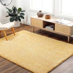 Livabliss Moda Shaggy-Solid Color Yellow Plush Soft Pile Living Bedroom Rug 120 X 180 Cm Easy Care, Non Shedding - thumbnail 2