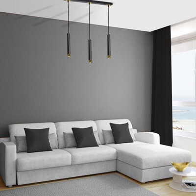 Milagro Dani Black/gold Pendant 3Xgu10 Elegant Modern Hanging Ceiling Lamps Enhanced Beautifully With Gold Detail - image 1