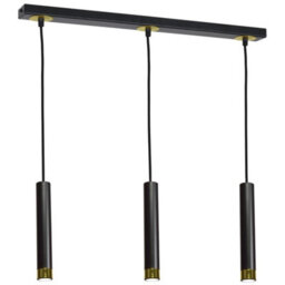 Milagro Dani Black/gold Pendant 3Xgu10 Elegant Modern Hanging Ceiling Lamps Enhanced Beautifully With Gold Detail - thumbnail 3