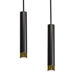 Milagro Dani Black/gold Pendant 3Xgu10 Elegant Modern Hanging Ceiling Lamps Enhanced Beautifully With Gold Detail - thumbnail 2