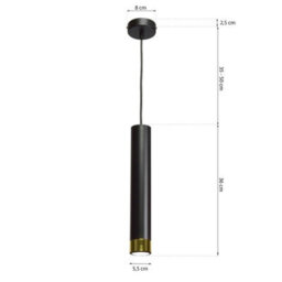 Milagro Dani Black/gold Pendant 3Xgu10 Elegant Modern Hanging Ceiling Lamps Enhanced Beautifully With Gold Detail - thumbnail 7