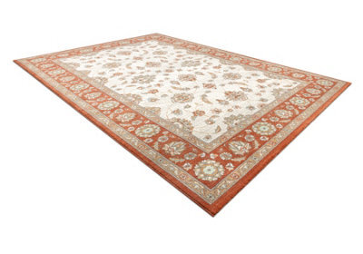 RugsX Wool Carpet Soho 477.15.la103 Osta Ornament, Frame Natural Beige Terracotta 80X160 Cm - image 1