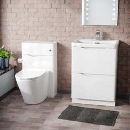 Nes Home 600mm Freestanding White Vanity Cabinet, Wc & Rimless Modern Btw Toilet Set - thumbnail 2