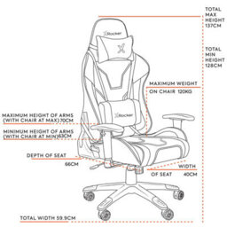 X Rocker Agility Rgb Esport Ergonomic Gaming Chair - Black - thumbnail 9