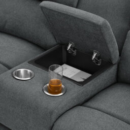 Home Detail Jacob 3 Seater Manual Recliner Sofa With Right Hand Chaise, Dark Grey Linen - thumbnail 4
