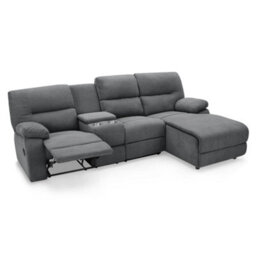 Home Detail Jacob 3 Seater Manual Recliner Sofa With Right Hand Chaise, Dark Grey Linen - thumbnail 3