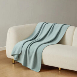 Xample Casual Living Soft Chenille Throw Blanket, Light Blue, 127 X 178 Cm, Ultra-Soft Ribbed Chenille, Sherpa Reverse, Cozy Sofa Blanket - thumbnail 1
