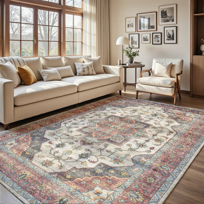 Decoranddecor Area Rugs, Living Room Rugs, Washable Rugs, 160X230Cm, Non-Slip, Pet Friendly, Low Pile, Modern Rug - Solara - image 1
