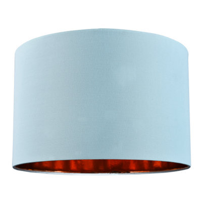 Happy Homewares Modern Chic Duck Egg Cotton 12 Table/pendant Lamp Shade With Shiny Copper Inner - image 1
