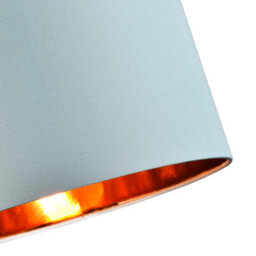 Happy Homewares Modern Chic Duck Egg Cotton 12 Table/pendant Lamp Shade With Shiny Copper Inner - thumbnail 5