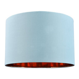 Happy Homewares Modern Chic Duck Egg Cotton 12 Table/pendant Lamp Shade With Shiny Copper Inner - thumbnail 1