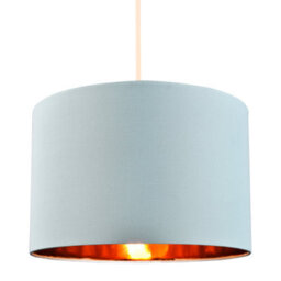 Happy Homewares Modern Chic Duck Egg Cotton 12 Table/pendant Lamp Shade With Shiny Copper Inner - thumbnail 2