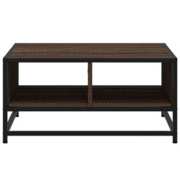 Walplus Coffee Table Brown Oak 60.5X60.5X30 Cm Engineered Wood And Metal - thumbnail 5