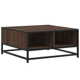 Walplus Coffee Table Brown Oak 60.5X60.5X30 Cm Engineered Wood And Metal - thumbnail 2